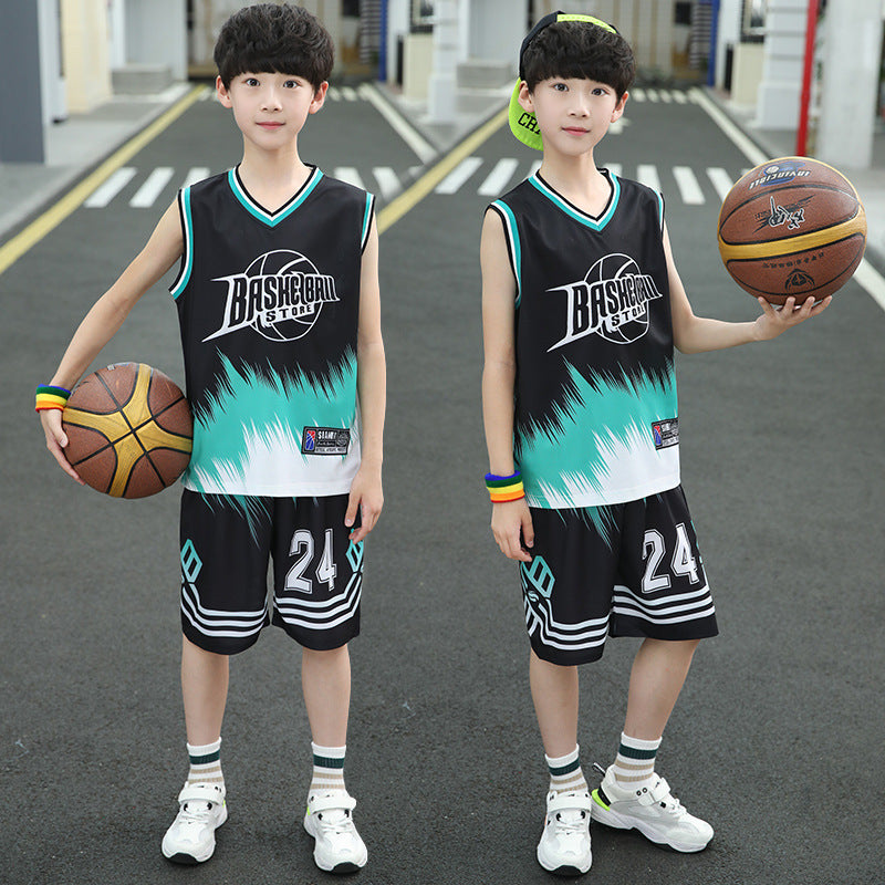 Sleeveless Two-piece Suit Quick-drying Children Older Boy Polo Shirt Suit