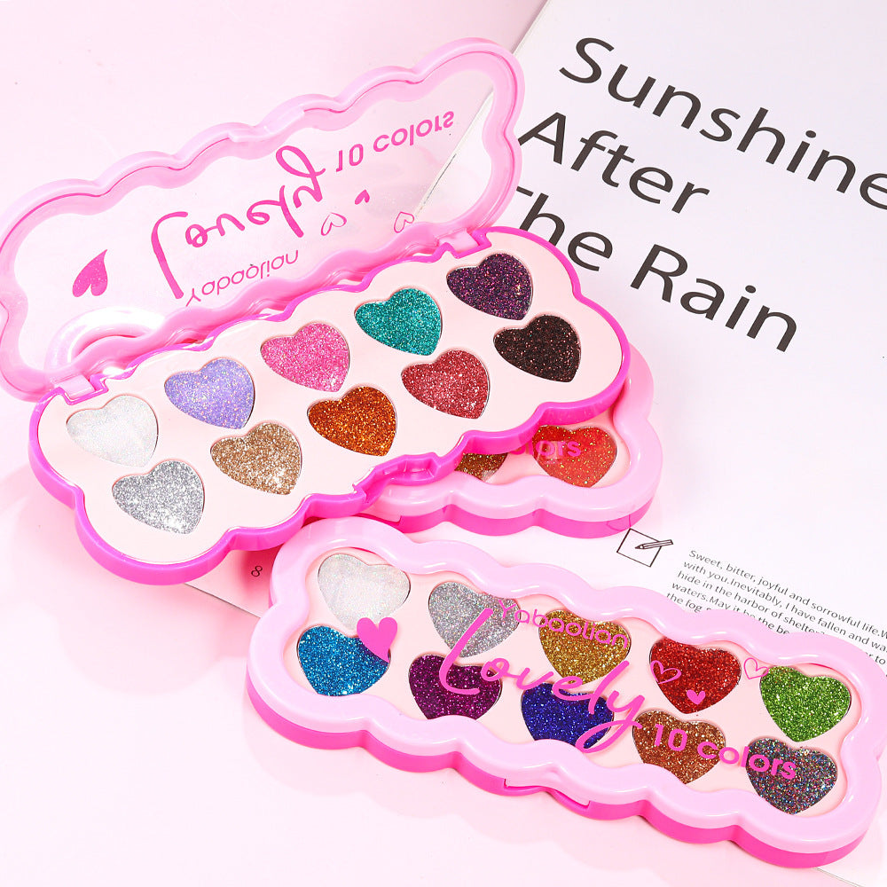 Pearlescent Heart Ten-color Sequins Eye Shadow