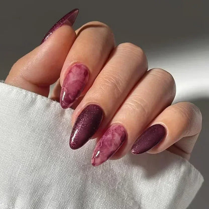 24 Pcs Matte Almond False Nails Set
