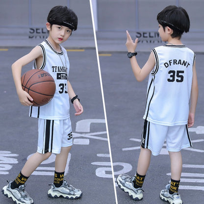 Sleeveless Two-piece Suit Quick-drying Children Older Boy Polo Shirt Suit