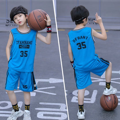 Sleeveless Two-piece Suit Quick-drying Children Older Boy Polo Shirt Suit