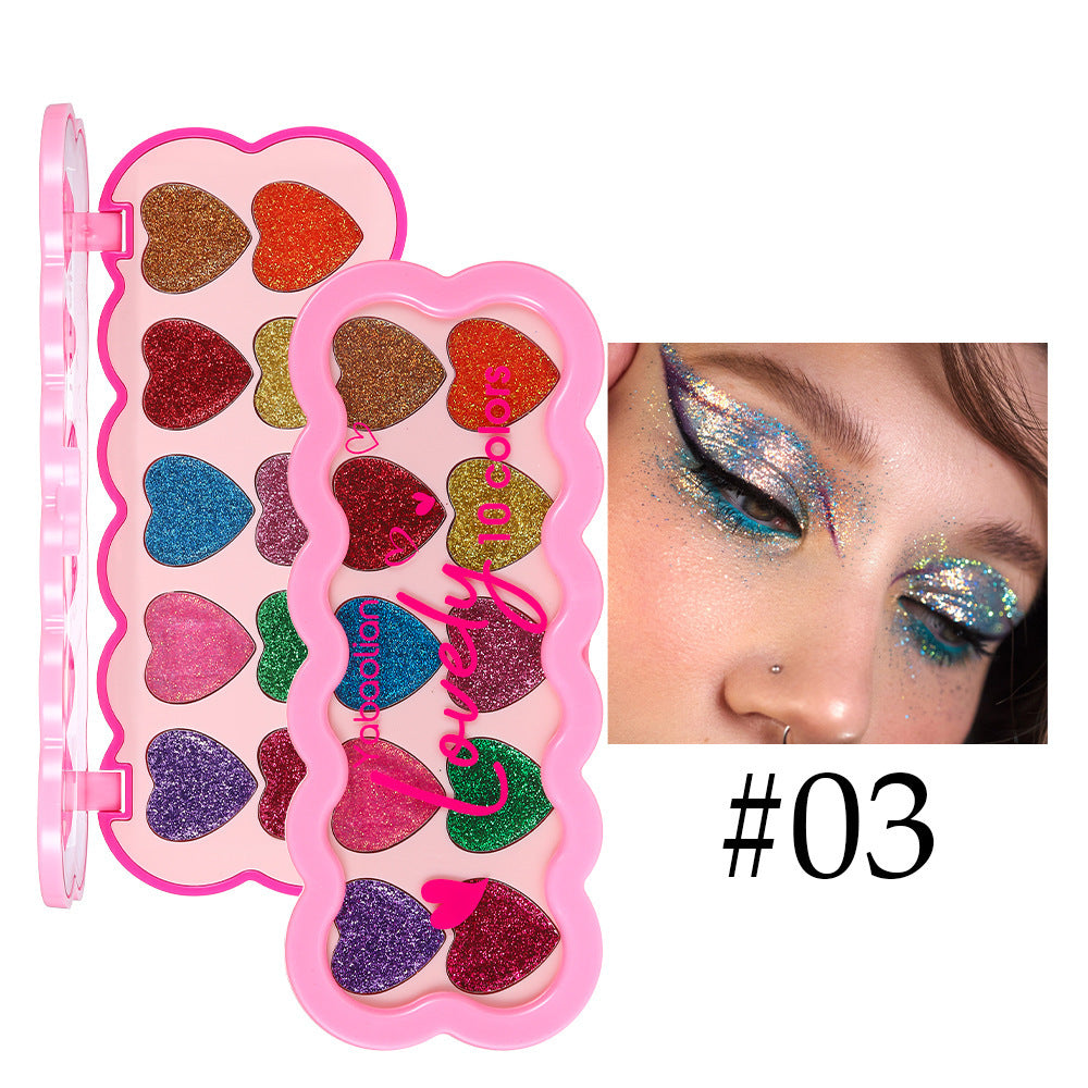 Pearlescent Heart Ten-color Sequins Eye Shadow