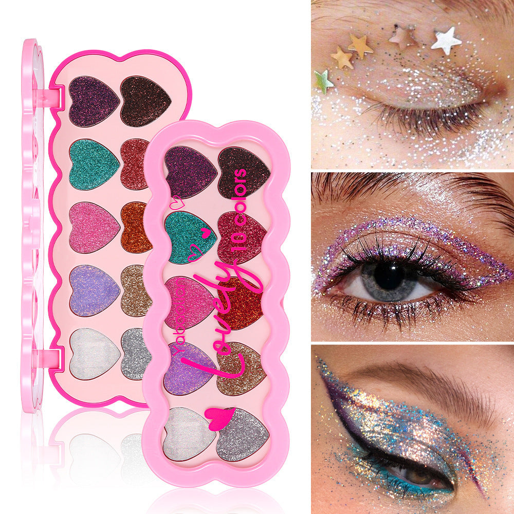 Pearlescent Heart Ten-color Sequins Eye Shadow