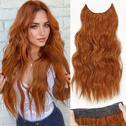 Synthetic Invisible Wire Hair Extensions 20 Inch-0