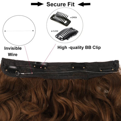 Synthetic Invisible Wire Hair Extensions 20 Inch-4