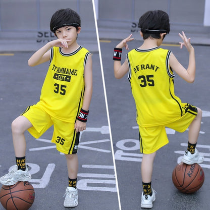 Sleeveless Two-piece Suit Quick-drying Children Older Boy Polo Shirt Suit