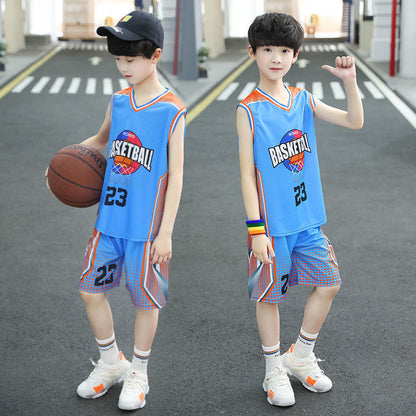 Sleeveless Two-piece Suit Quick-drying Children Older Boy Polo Shirt Suit