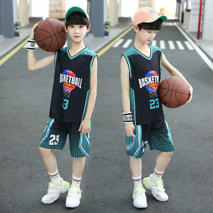 Sleeveless Two-piece Suit Quick-drying Children Older Boy Polo Shirt Suit