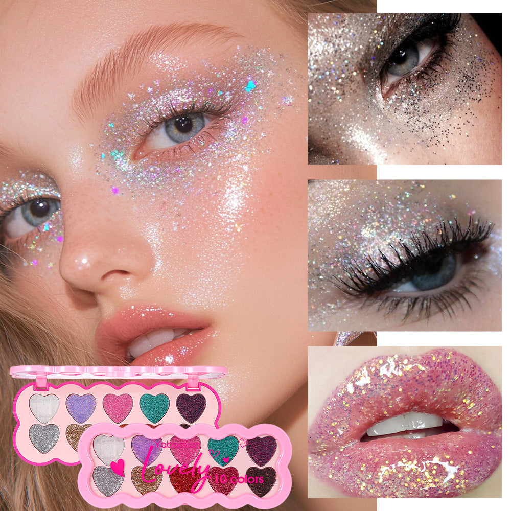 Pearlescent Heart Ten-color Sequins Eye Shadow