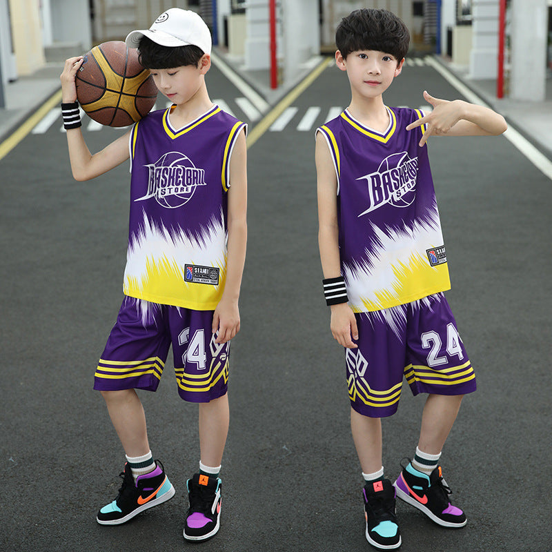 Sleeveless Two-piece Suit Quick-drying Children Older Boy Polo Shirt Suit